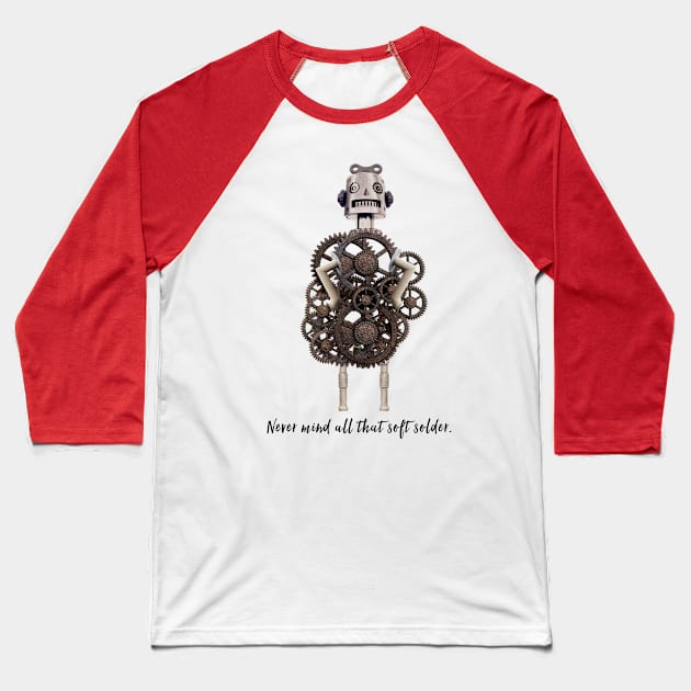 Steampunk Robot Tee Baseball T-Shirt by motleytees